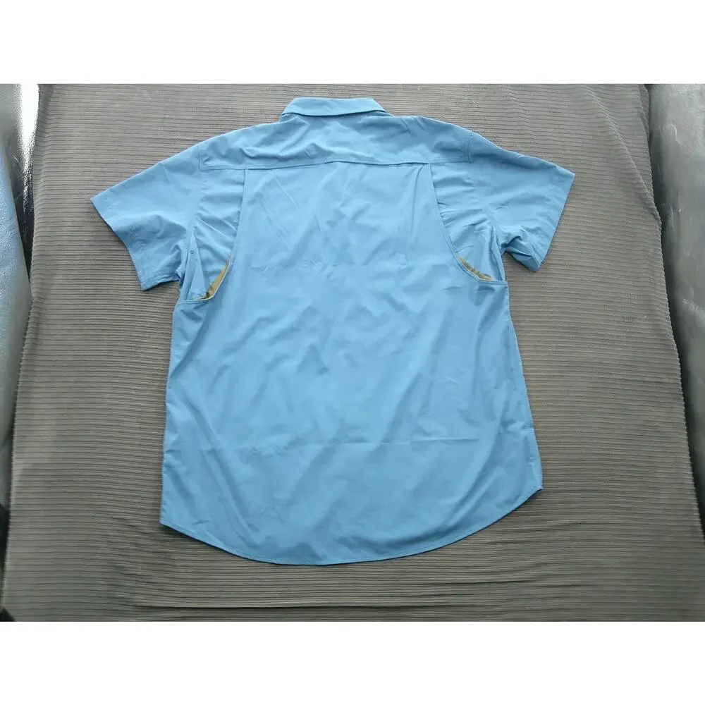Duck Camp‎ Shirt Mens 2XL Channel Blue Lightweight Hunting Short Sleeve Outdoor - Picture 2 of 9